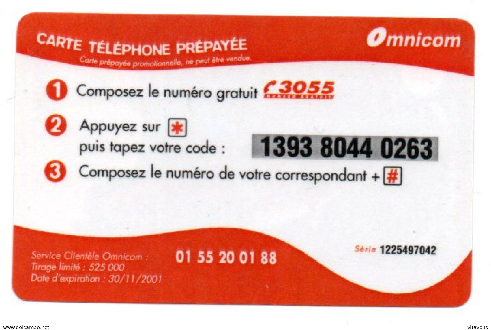 Coca Cola Carte Prépayée  Mobicarte  Omnicomcard  (W 640) - Andere & Zonder Classificatie