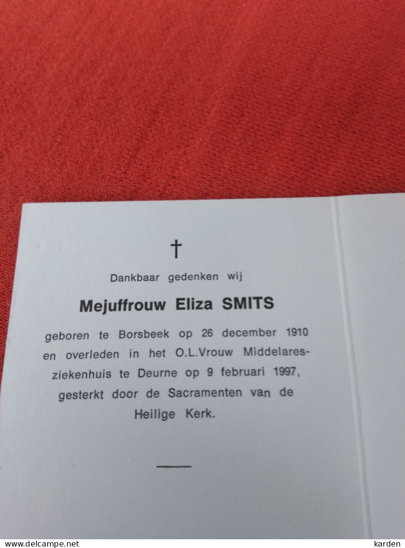 Doodsprentje Elza Smits / Borsbeek 26/12/1910 Deurne 9/2/1997 - Religion & Esotérisme