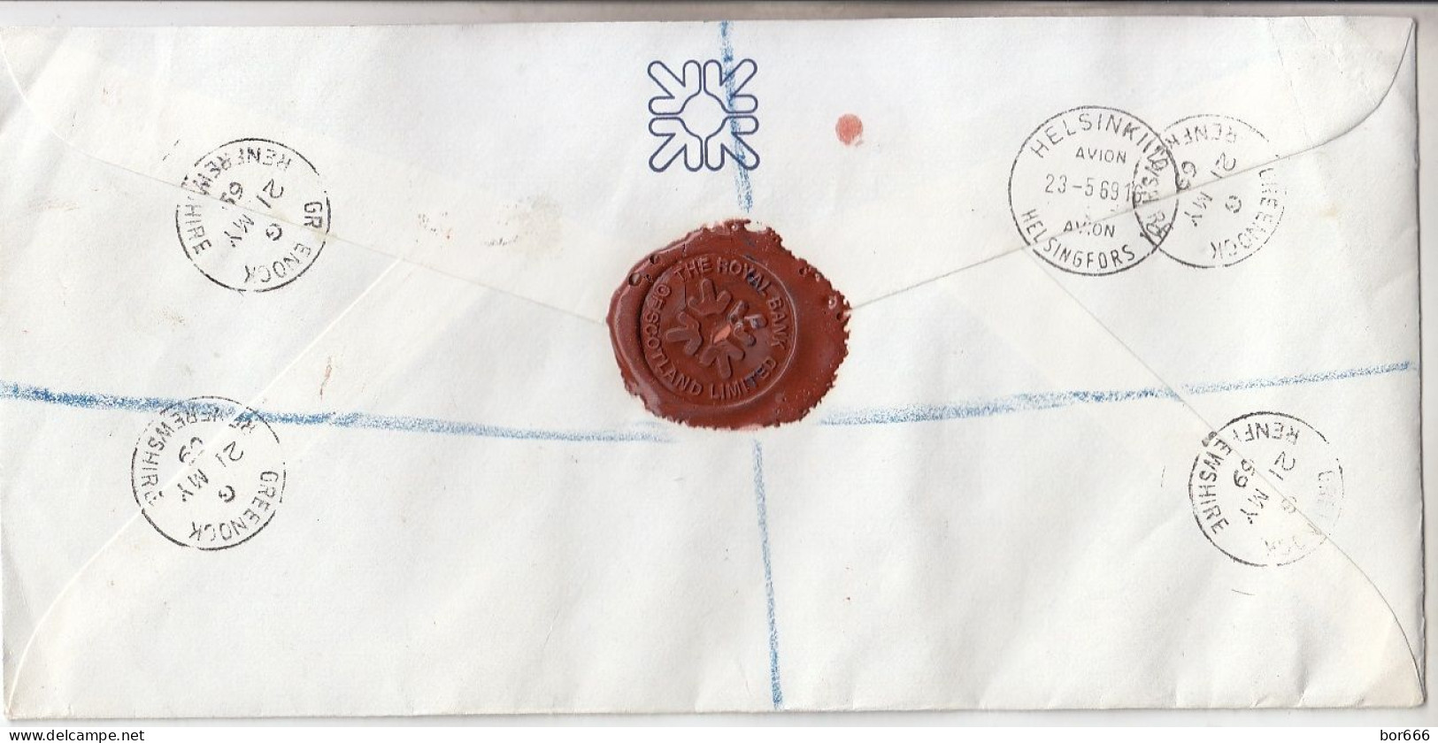 GOOD GB / SCOTLAND " REGISTERED " Postal Cover To FINLAND 1969 - Good Stamped: Queen ; Europa - Scotland