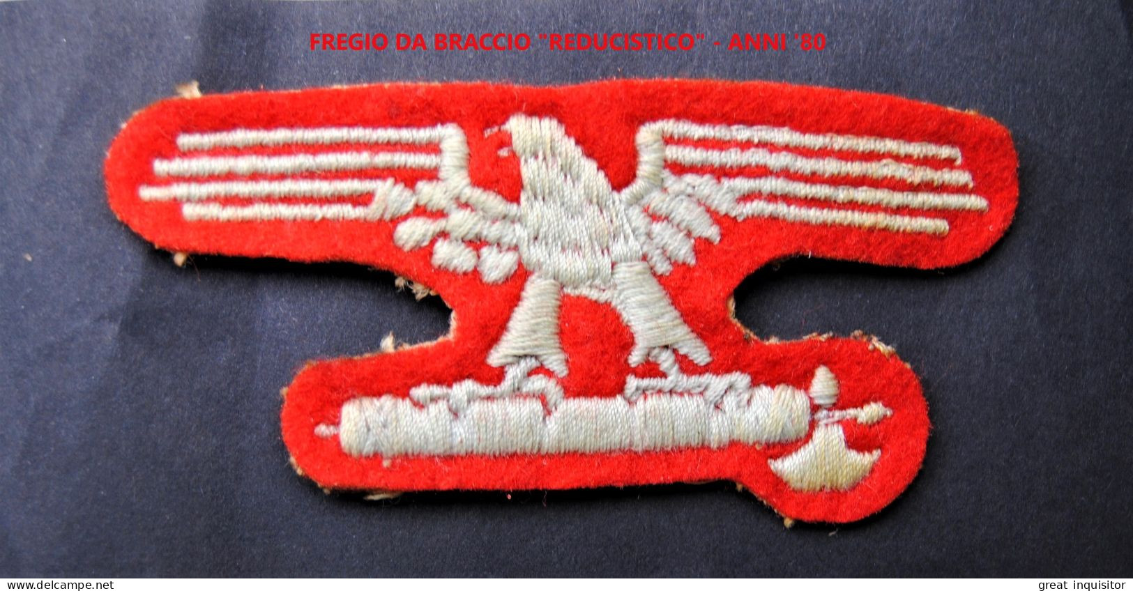 Fregio “reducistico” aquila in tessuto da braccio per uniforme Sottufficiali e/o Truppa delle “WAFFEN-SS ITALIANE"