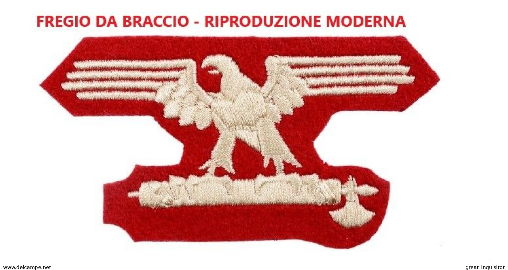 Fregio “reducistico” aquila in tessuto da braccio per uniforme Sottufficiali e/o Truppa delle “WAFFEN-SS ITALIANE"