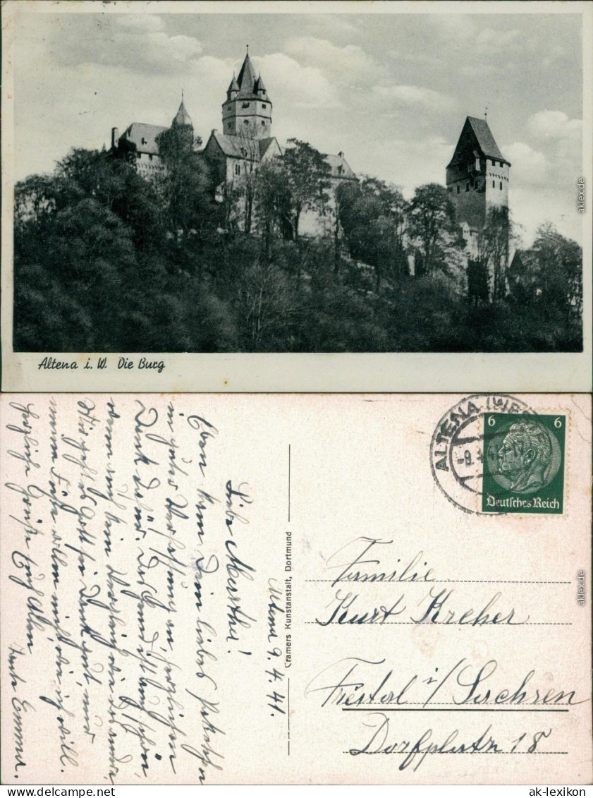 Ansichtskarte Altena Burg Altena 1941 - Altena