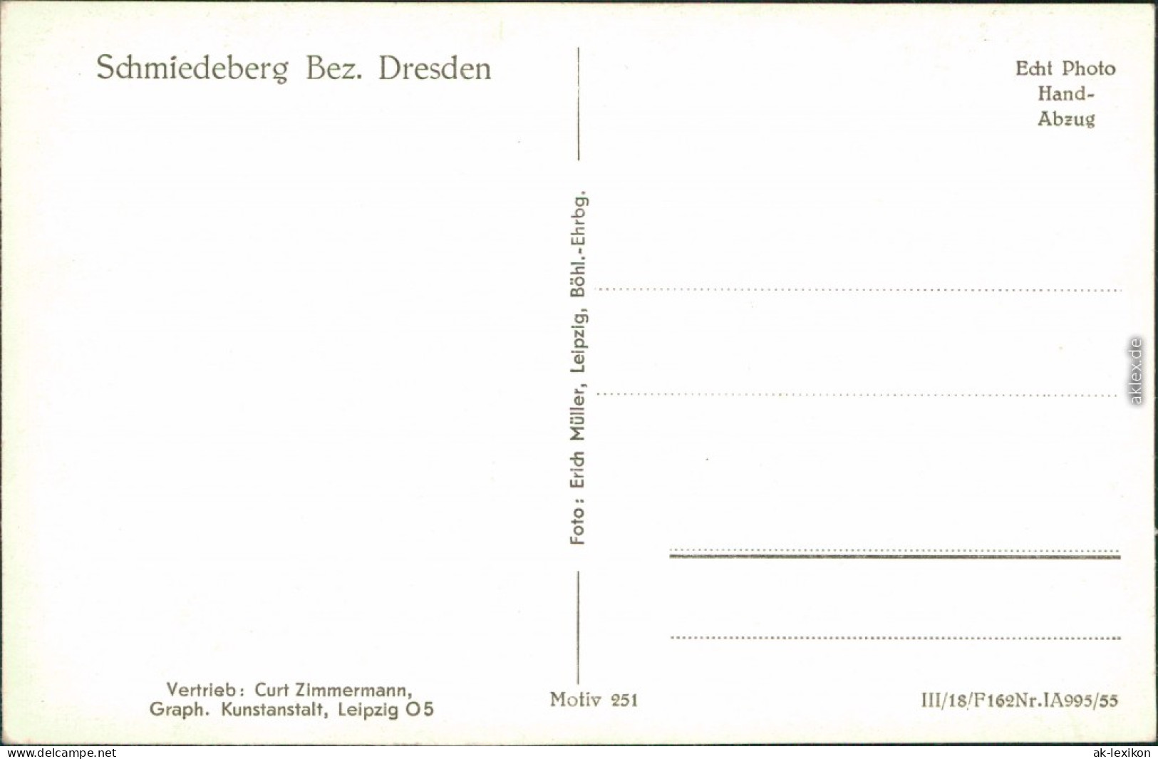 Ansichtskarte Schmiedeberg (Erzgebirge)-Dippoldiswalde Blick Auf Den Ort 1955 - Schmiedeberg (Erzgeb.)