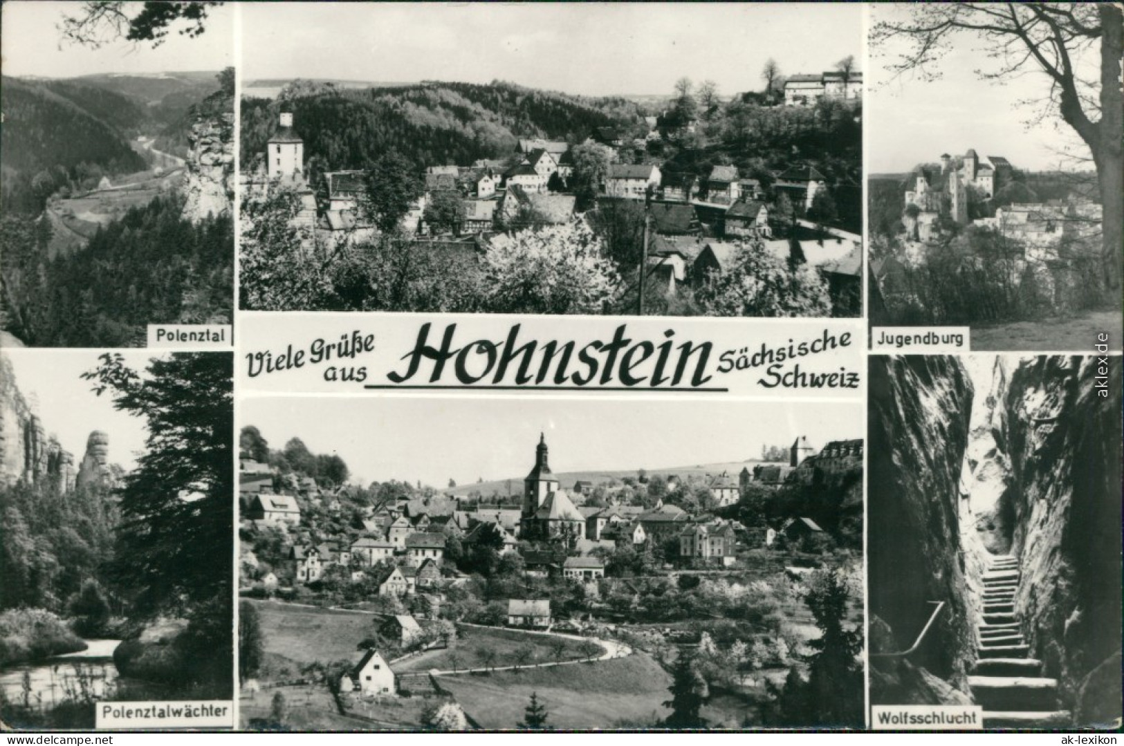 Hohnstein (Sächs. Schweiz) Polenztal,   Burg, Wolfsschlucht, Panorama 1972 - Hohnstein (Saechs. Schweiz)