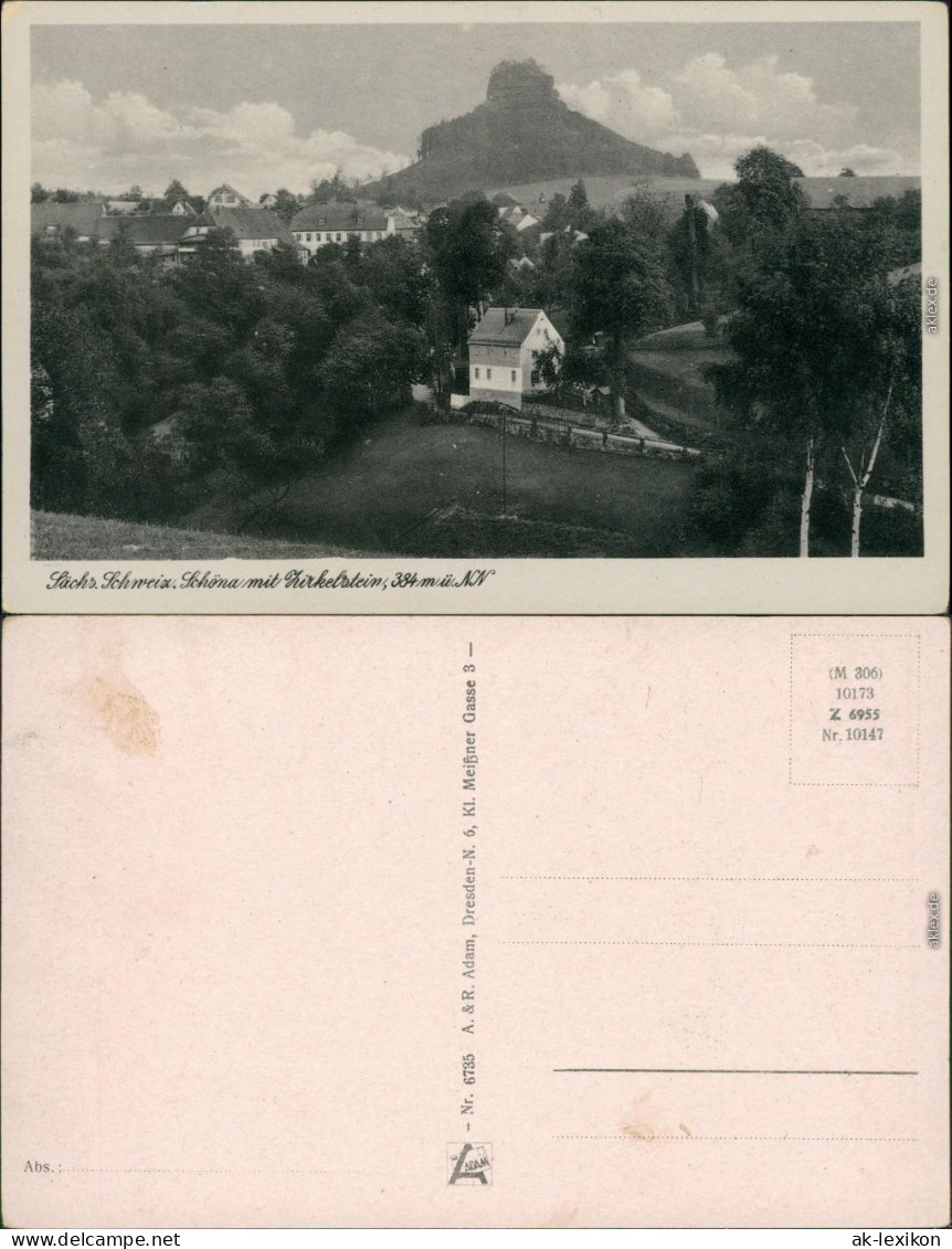 Schöna-Reinhardtsdorf-Schöna Blick Auf Den Ort Mit Zirkelstein 1939 - Schoena
