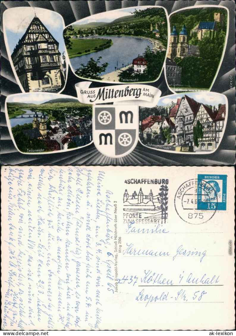 Miltenberg (Main) Hotel "Riesen", Teilansicht, Schnatterloch 1965 - Miltenberg A. Main