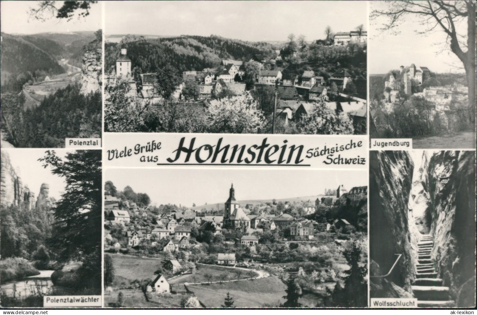 Hohnstein (Sächs. Schweiz) Polenztal, Jugendburg, Panorama, Wolfsschlucht 1970 - Hohnstein (Saechs. Schweiz)