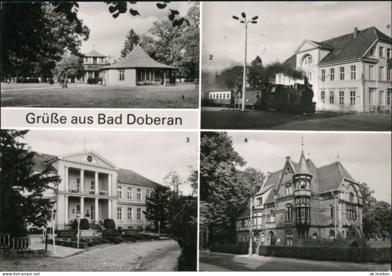 Ansichtskarte Bad Doberan Kamp, Schmalspurbahn, Sanatorium, Stadtmuseum 1986 - Bad Doberan