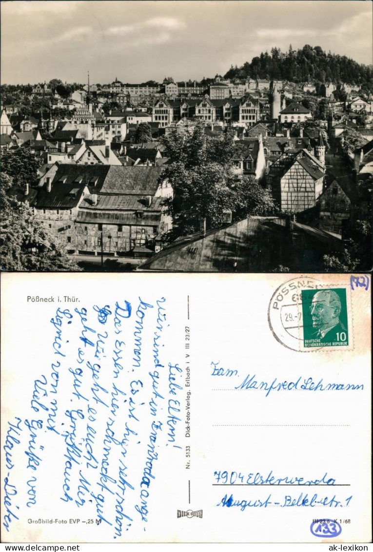 Ansichtskarte Pößneck Blick Auf Den Ort 1968 - Poessneck