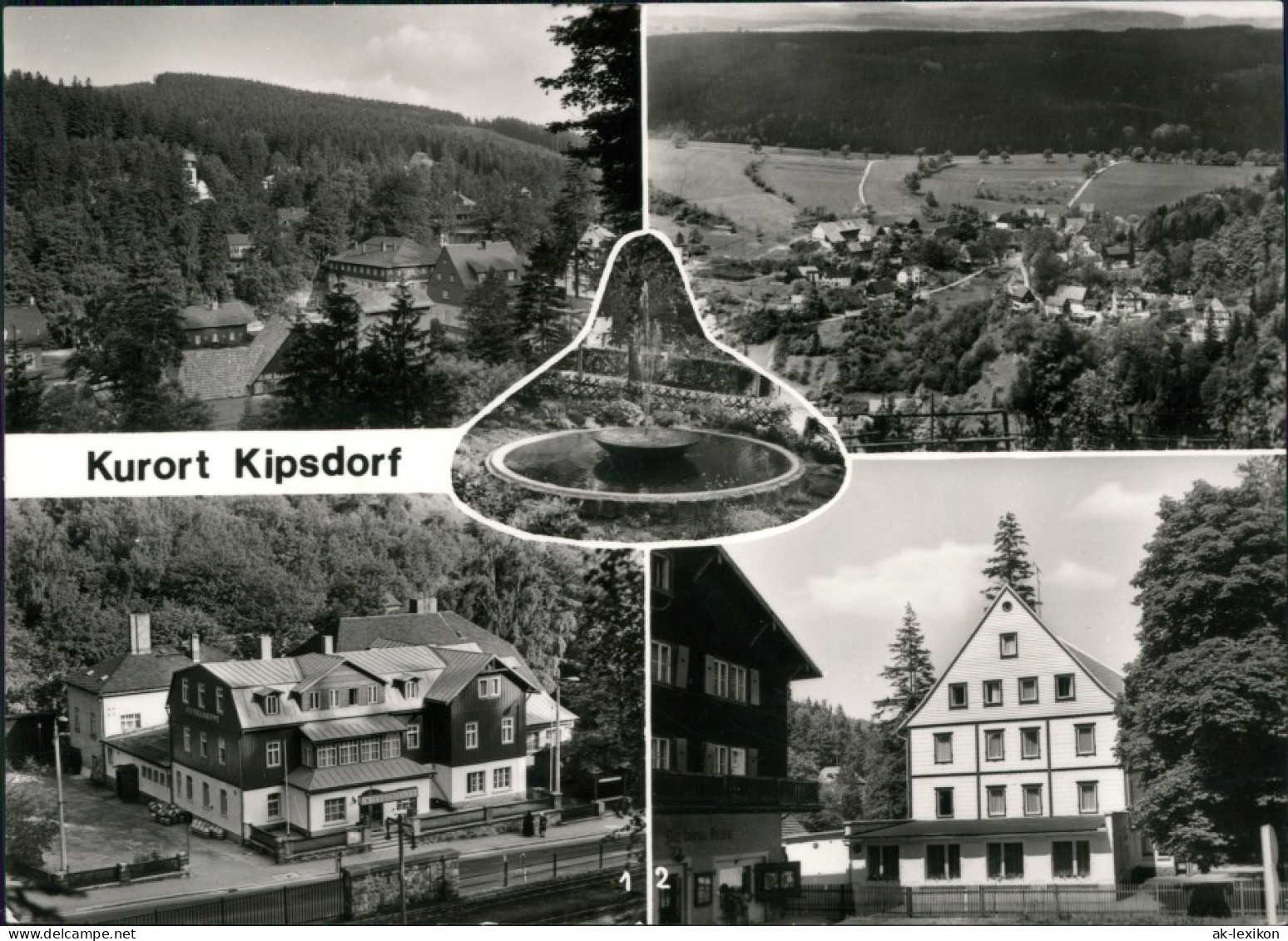 Kipsdorf-Altenberg (Erzgebirge) HOG "Tellkoppe", Erholungsheim, Panorama 1981 - Kipsdorf