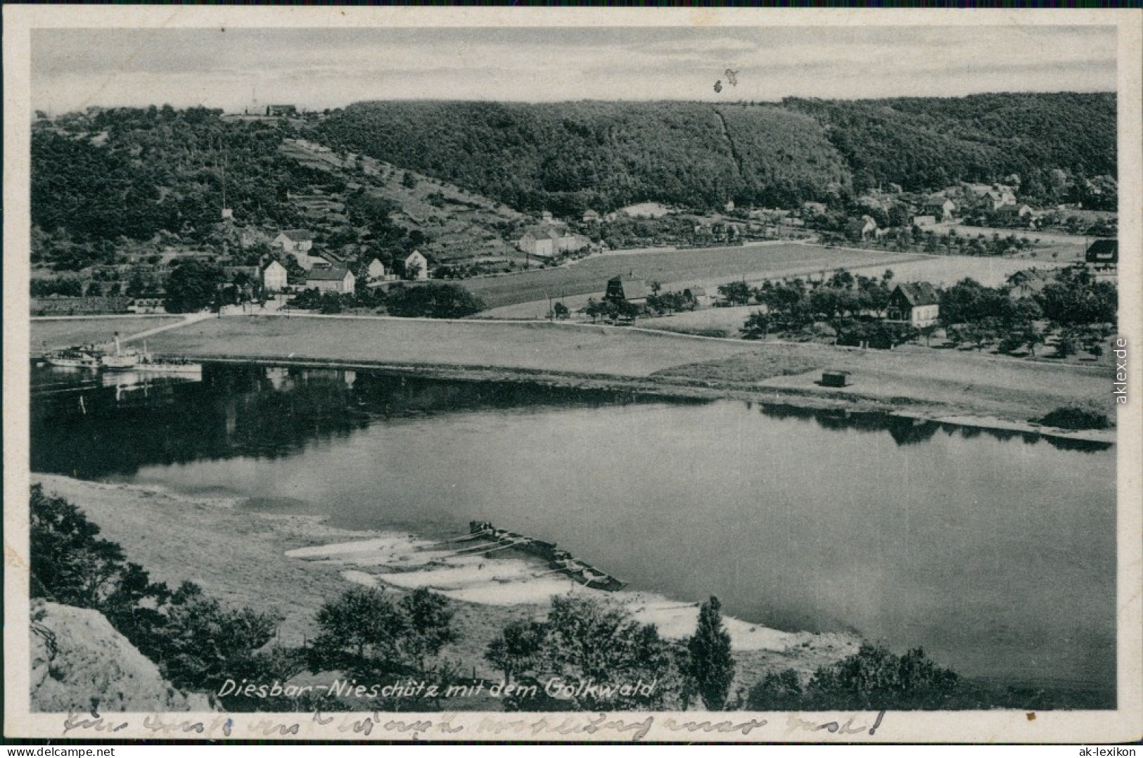 Ansichtskarte Diesbar (Elbe)-Nünchritz (Elbe) Blick Auf Den Ort 1939 - Diesbar-Seusslitz