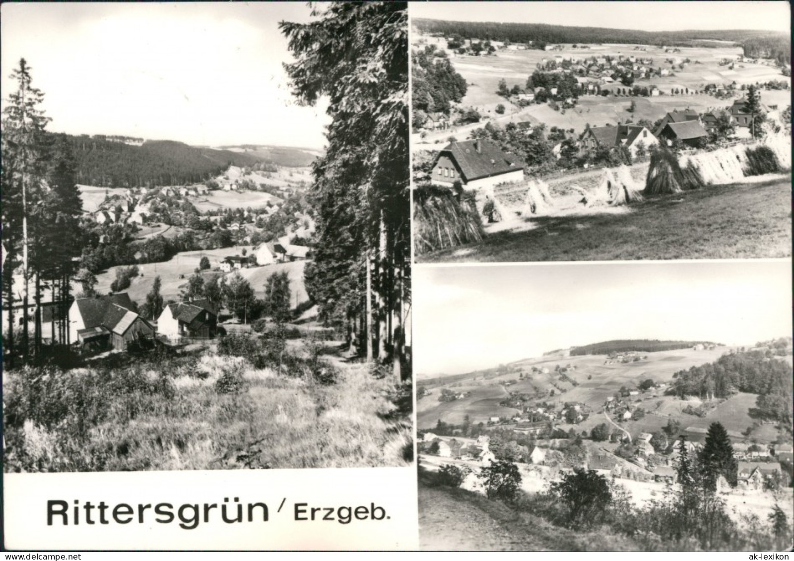 Ansichtskarte Rittersgrün-Breitenbrunn (Erzgebirge) Panorama-Ansichten 1975 - Breitenbrunn