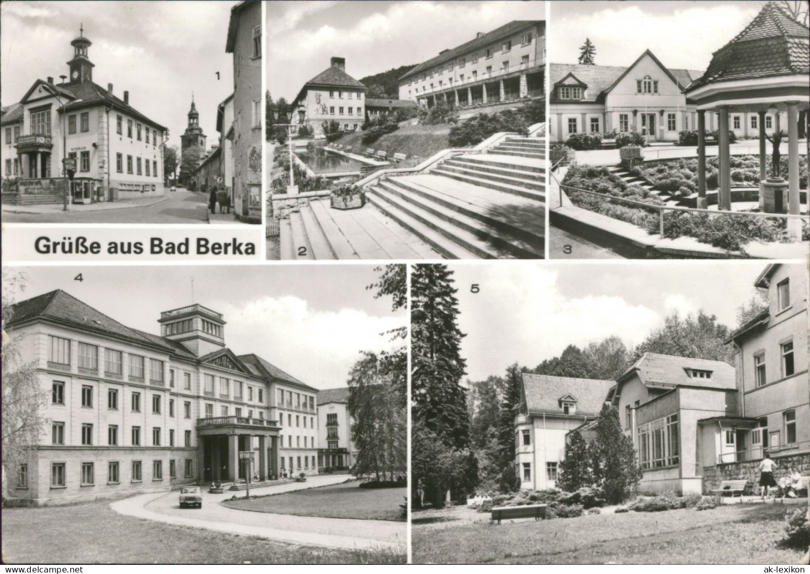 Bad Berka Rathaus, Klinisches Sanatorium, Goethebrunnen, Zentralklinik 1983 - Bad Berka