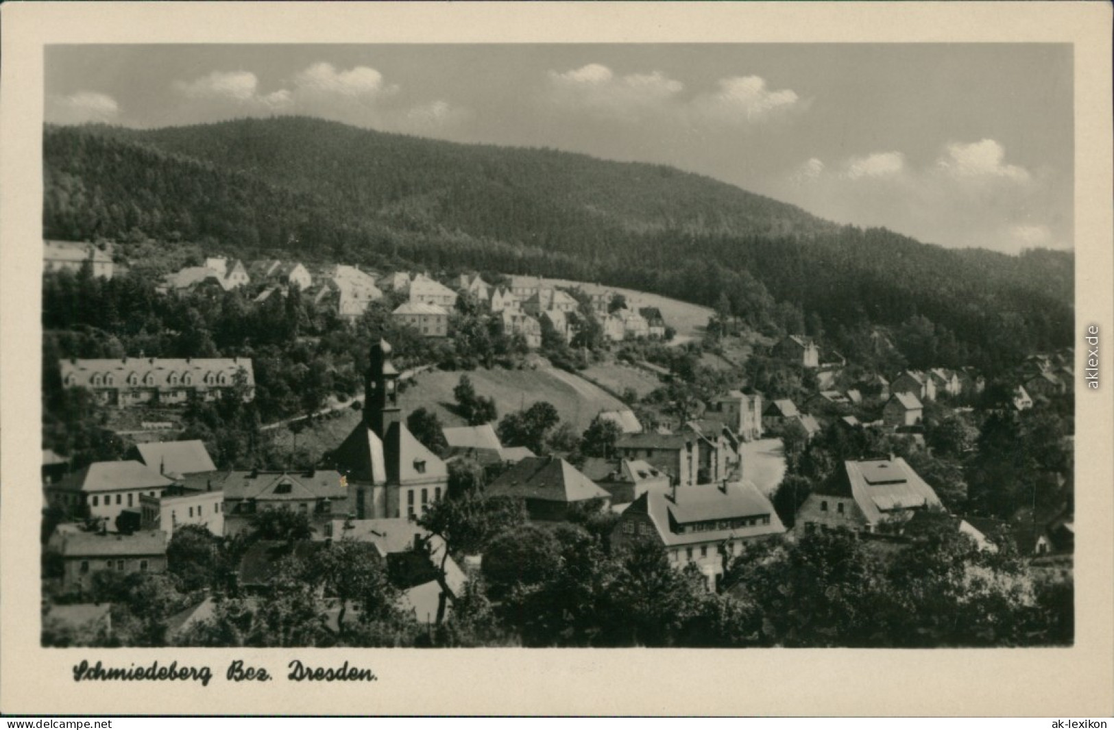 Ansichtskarte Schmiedeberg (Erzgebirge)-Dippoldiswalde Blick Auf Den Ort 1955 - Schmiedeberg (Erzgeb.)