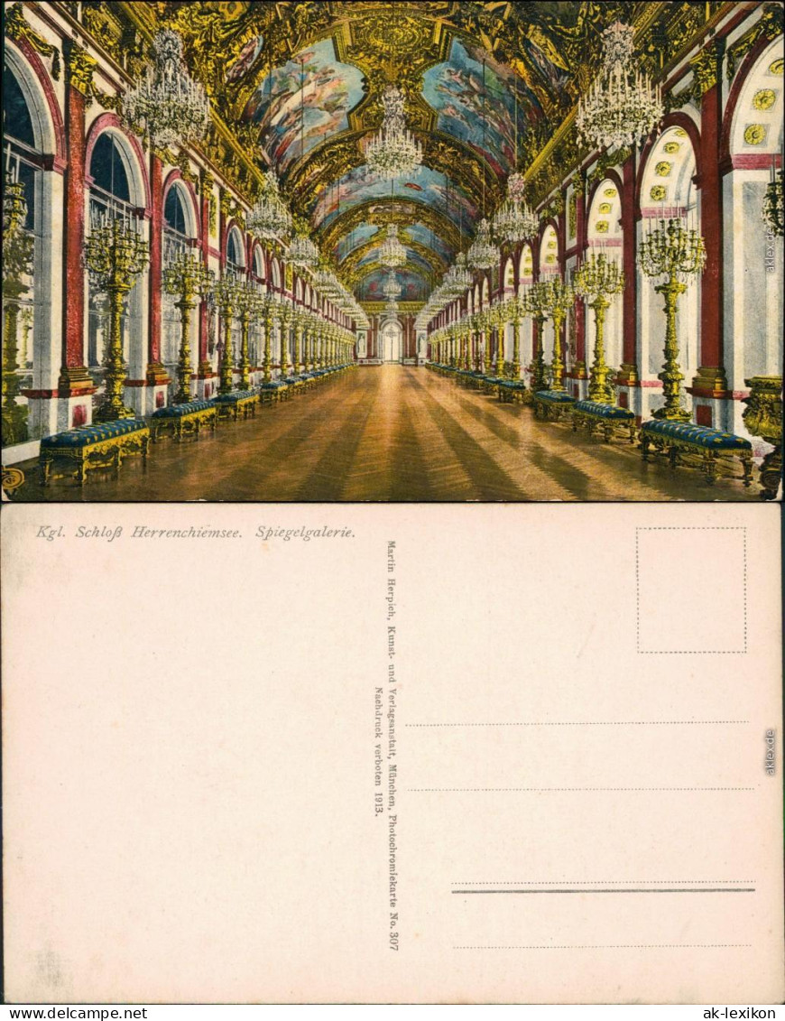 Chiemsee Herrenchiemsee / Herreninsel Mit Schloss - Spiegelgalerie 1913 - Chiemgauer Alpen