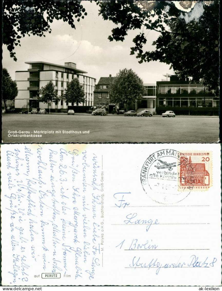 Ansichtskarte Groß-Gerau Marktplatz Mit Stadthaus Und Ortskrankenkasse 1960 - Gross-Gerau