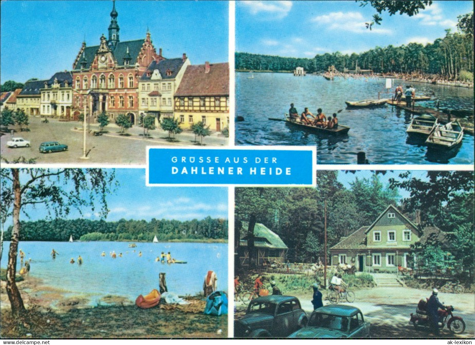 Dahlen Rathaus Dahlen, Waldbad Schmannewitz, Dammühlenteich, Hospitalhütte 1973 - Dahlen