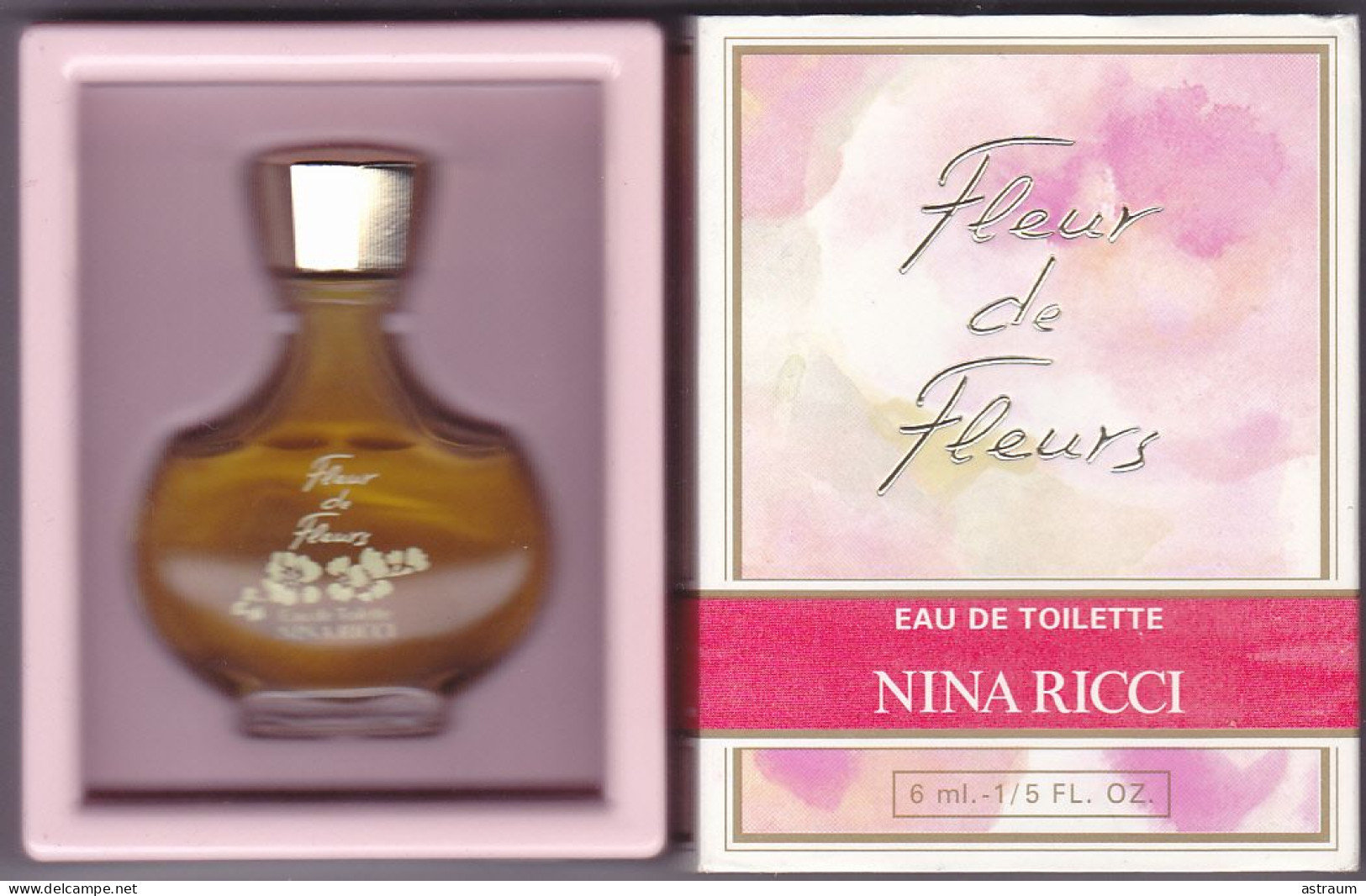 Miniature Vintage Parfum - Nina Ricci - EDT -  Fleur De Fleurs - Pleine Avec Boite 6ml - Miniatures Femmes (avec Boite)