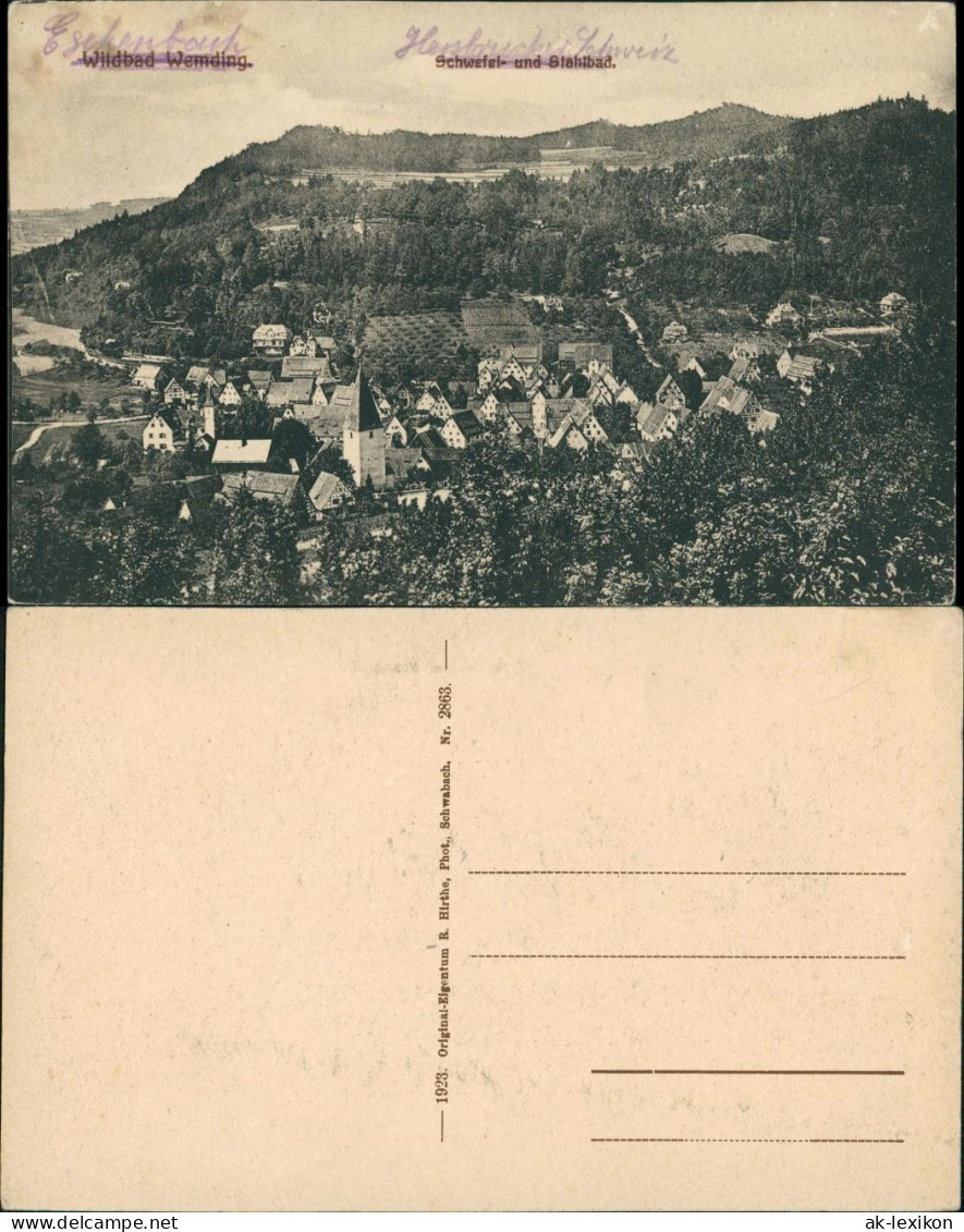 Wemding Panorama-Ansicht Wildbad Wemding Schwefel- Stahlbad 1923 - Wemding