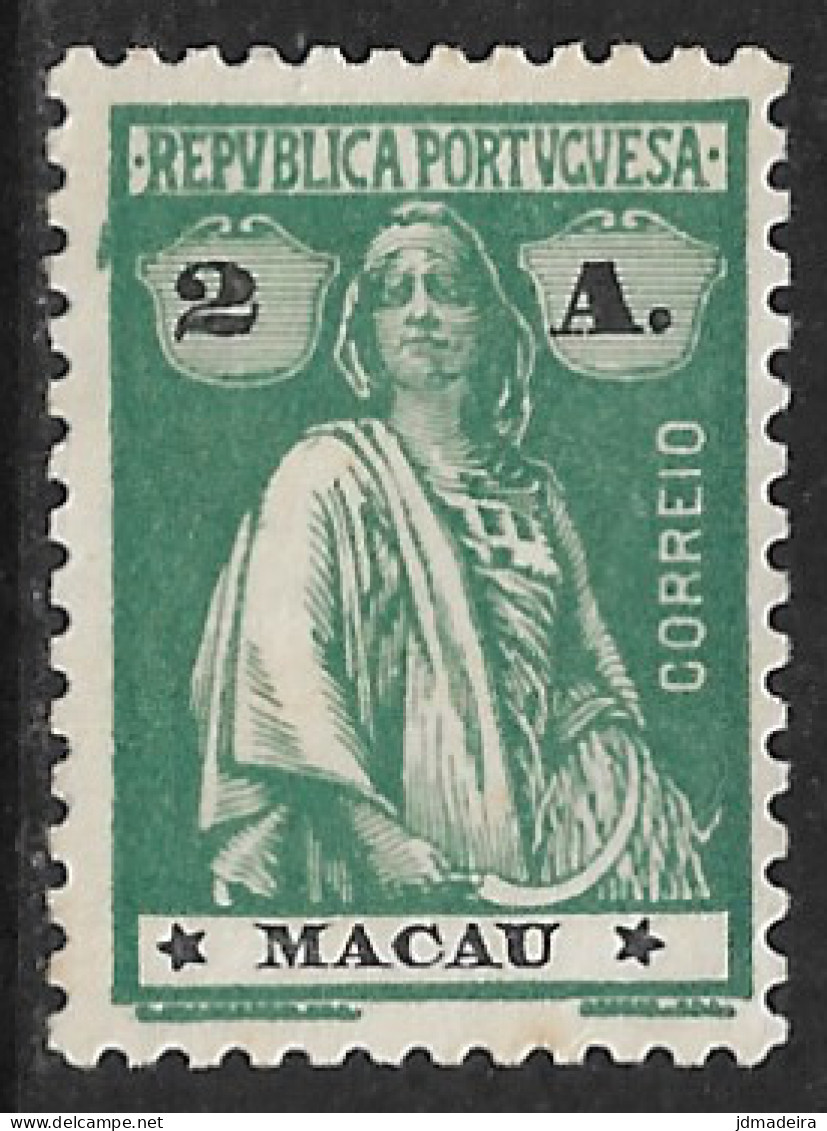 Macao Macau – 1913 Ceres Type 2 Avos Pontinhado Espesso Paper Mint Stamp - Unused Stamps