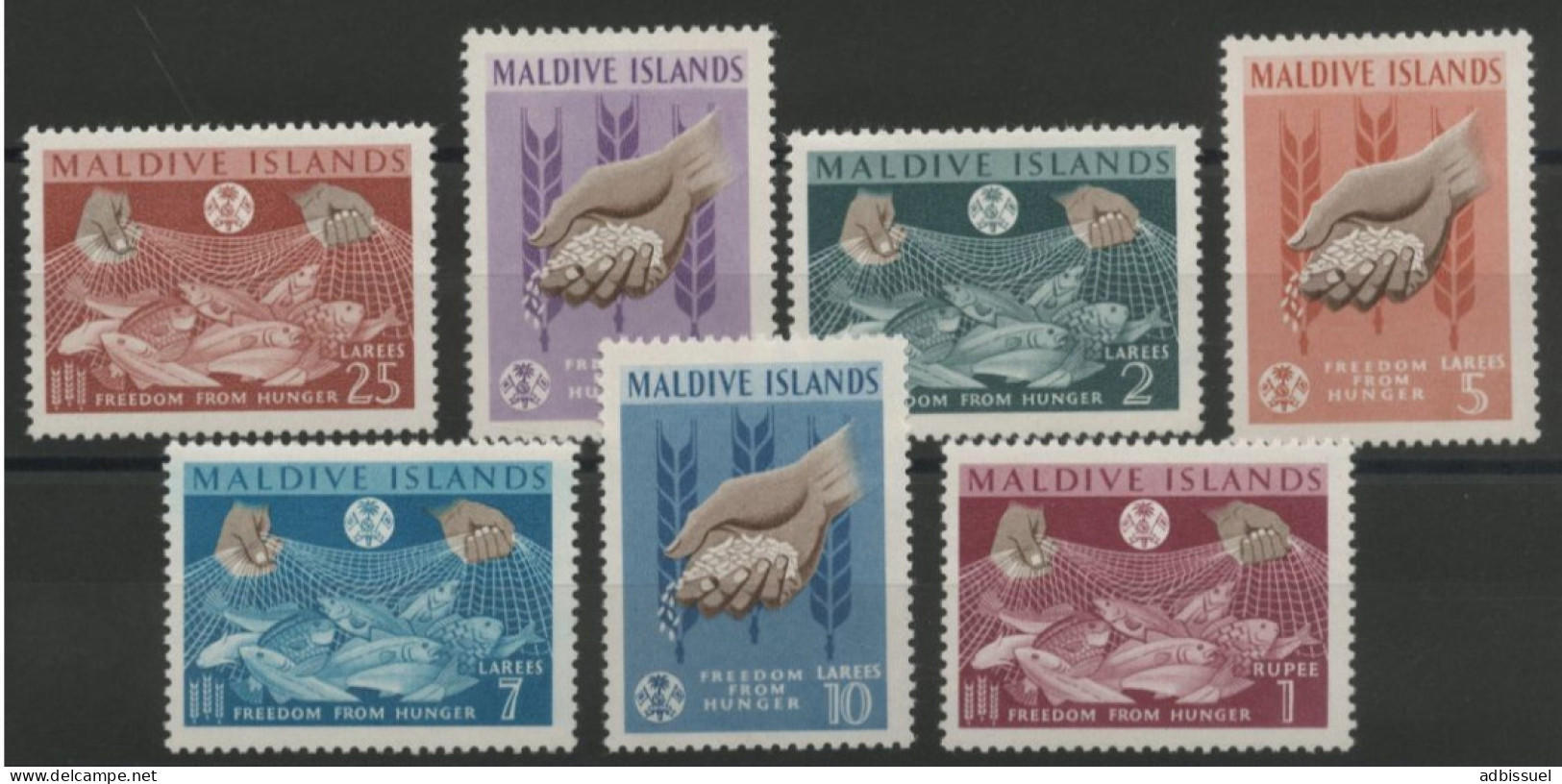 MALDIVE ISLANDS N° 117 à 123 Lutte Contre La Faim (Hunger) Neufs ** (MNH). TB - Maldives (...-1965)