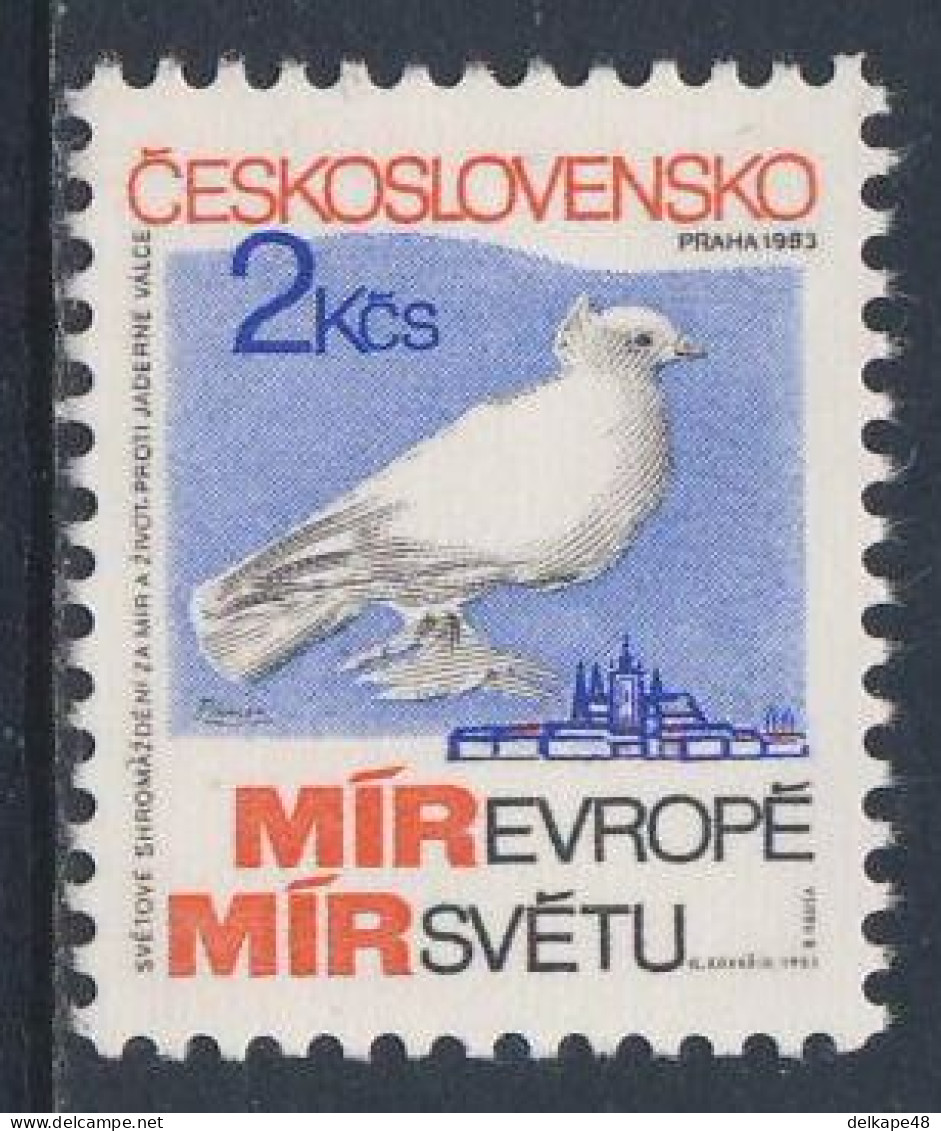 Tschechoslowakei Czechoslovakia 1983 Mi 2720 YT 2539 SG 2683 ** Friedenstaube, Int. Friedenstreffen, Prag / Dove - Ungebraucht