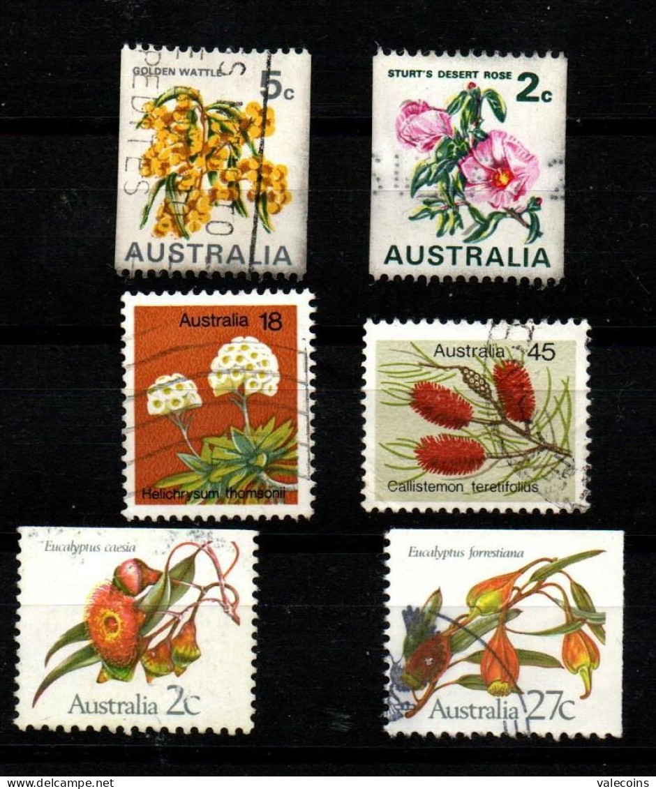 AUSTRALIA - 1970-->1982 - 2-5-18-27-45 Cent - Fiori Flowers  - 6 Used Stamps        MyRef:HB - Gebraucht