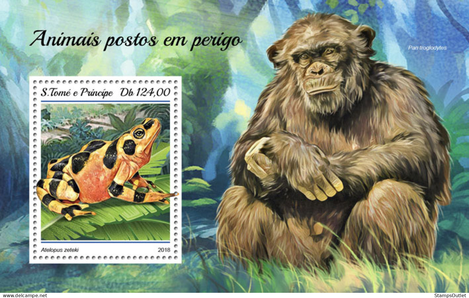 SÃO TOMÉ AND PRÍNCIPE 2018 MNH  Endangered Species  Michel Code:  7882 / Bl.1424. Yvert&Tellier Code: 1158 - Sao Tome Et Principe