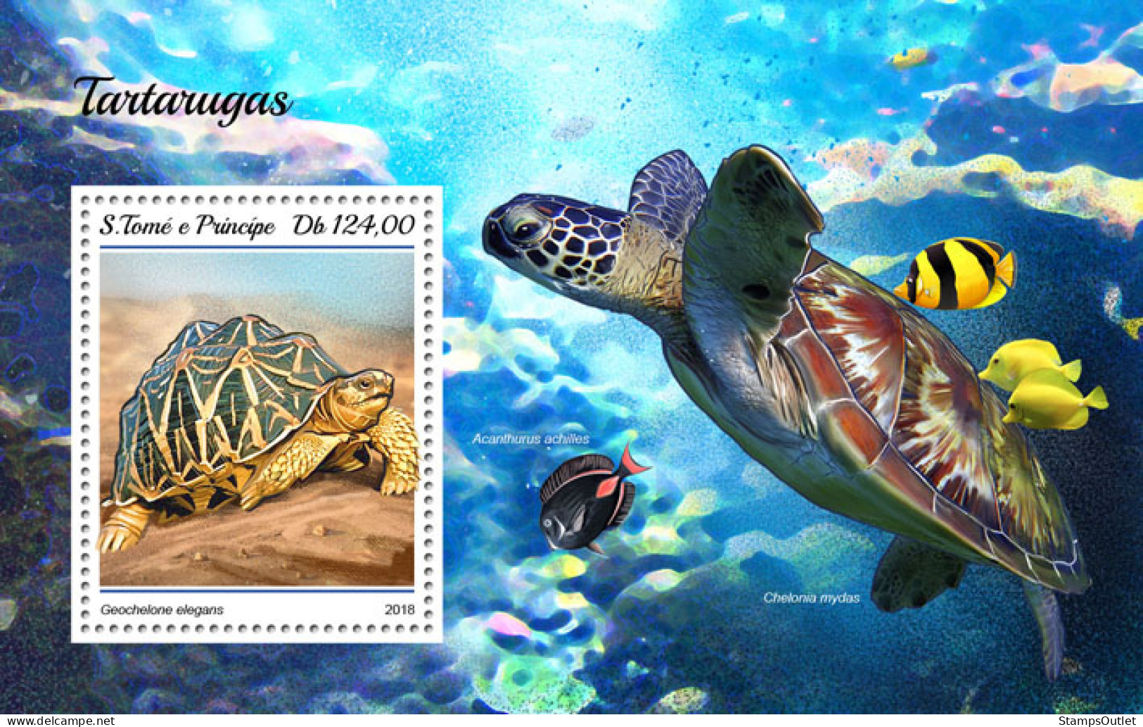 SÃO TOMÉ AND PRÍNCIPE 2018 MNH  Turtles . Michel Code: 7842 / Bl.1416. Yvert&Tellier Code: 1162 - Sao Tome Et Principe