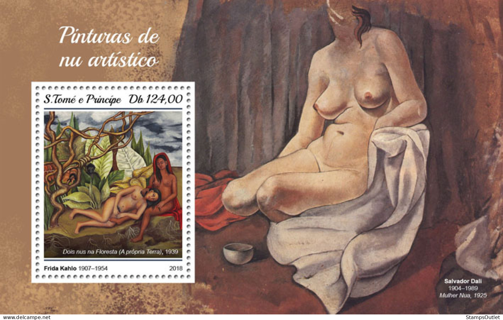 SÃO TOMÉ AND PRÍNCIPE 2018 MNH  Nude Paintings  Michel Code: 7972 / Bl.1442. Yvert&Tellier Code: 1168 - Sao Tome Et Principe