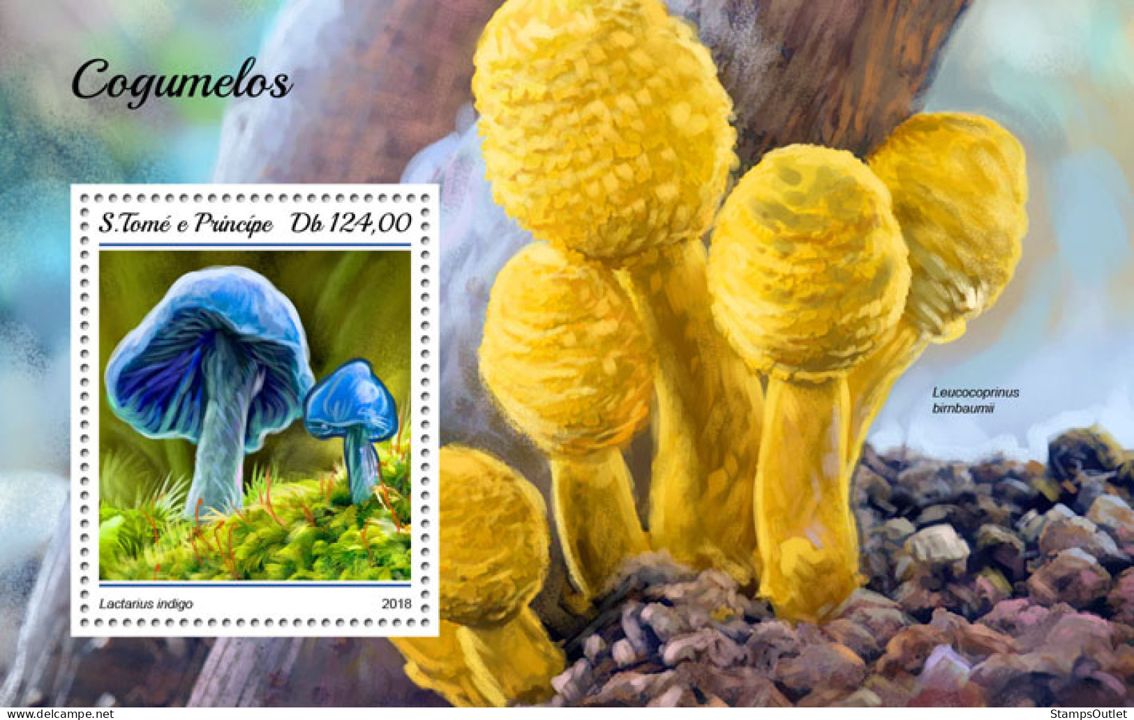 SÃO TOMÉ AND PRÍNCIPE 2018 MNH  Mushrooms  Michel Code:  7822 / Bl.1412. Yvert&Tellier Code: 1171 - Sao Tome Et Principe