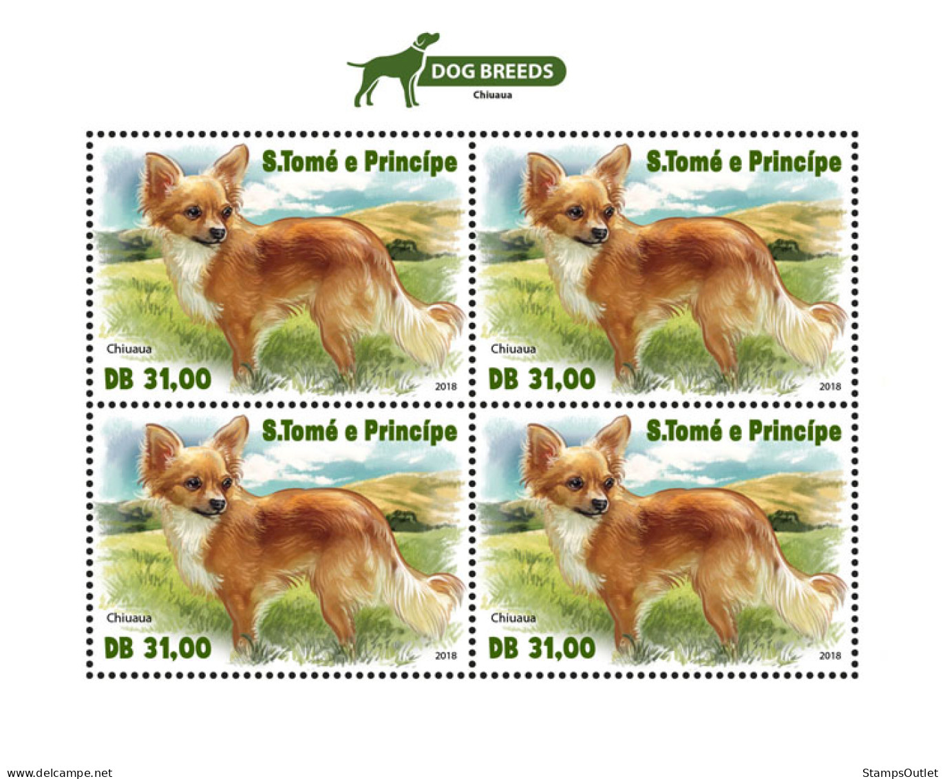 SÃO TOMÉ AND PRÍNCIPE 2018 MNH  Dogs  Michel Code: 7983. Yvert&Tellier Code: 6373 - Sao Tome Et Principe