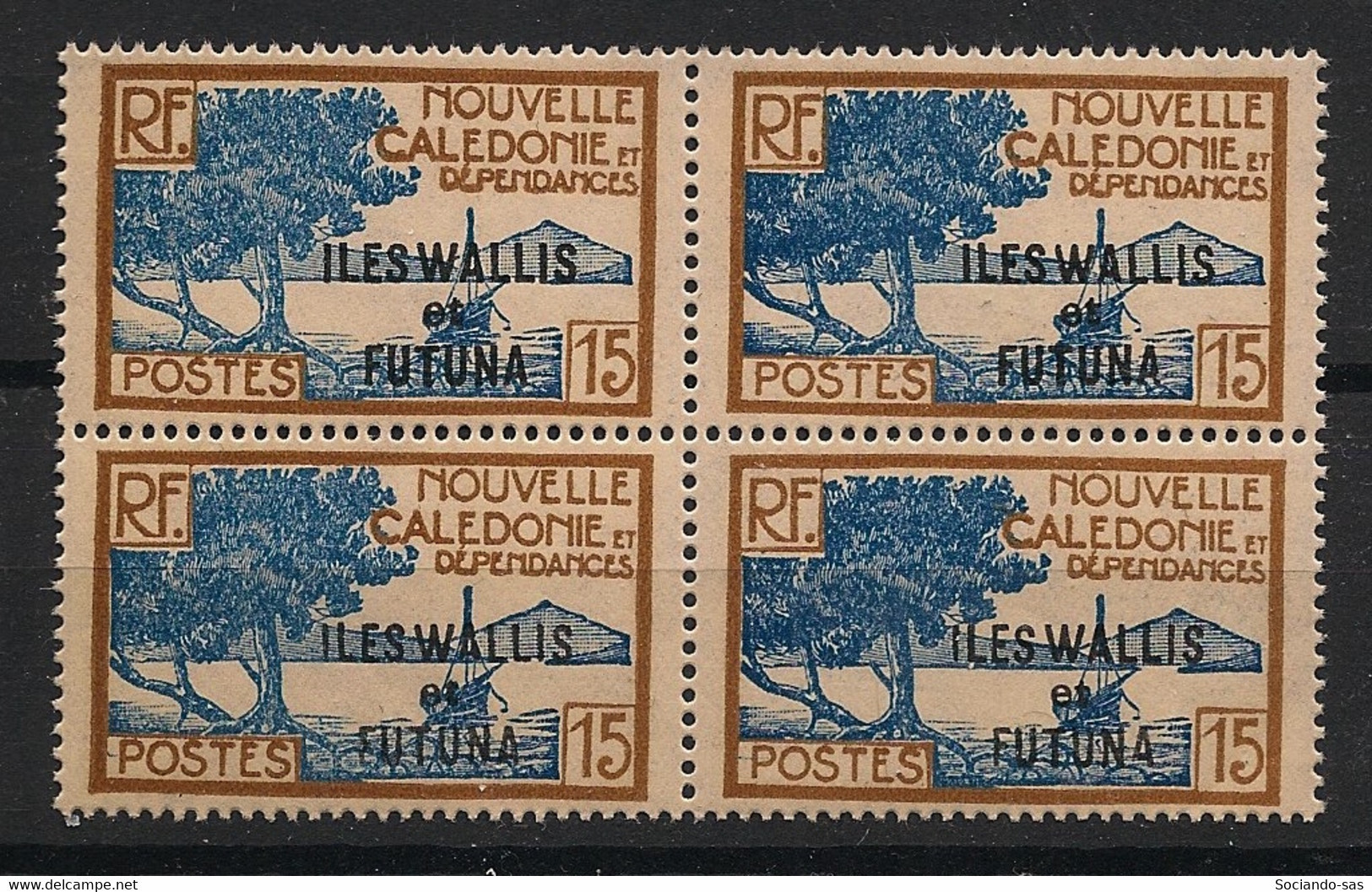 WALLIS ET FUTUNA - 1930-38 - N°YT. 48 - Paletuviers 15c - Bloc De 4 - Neuf Luxe ** / MNH / Postfrisch - Unused Stamps