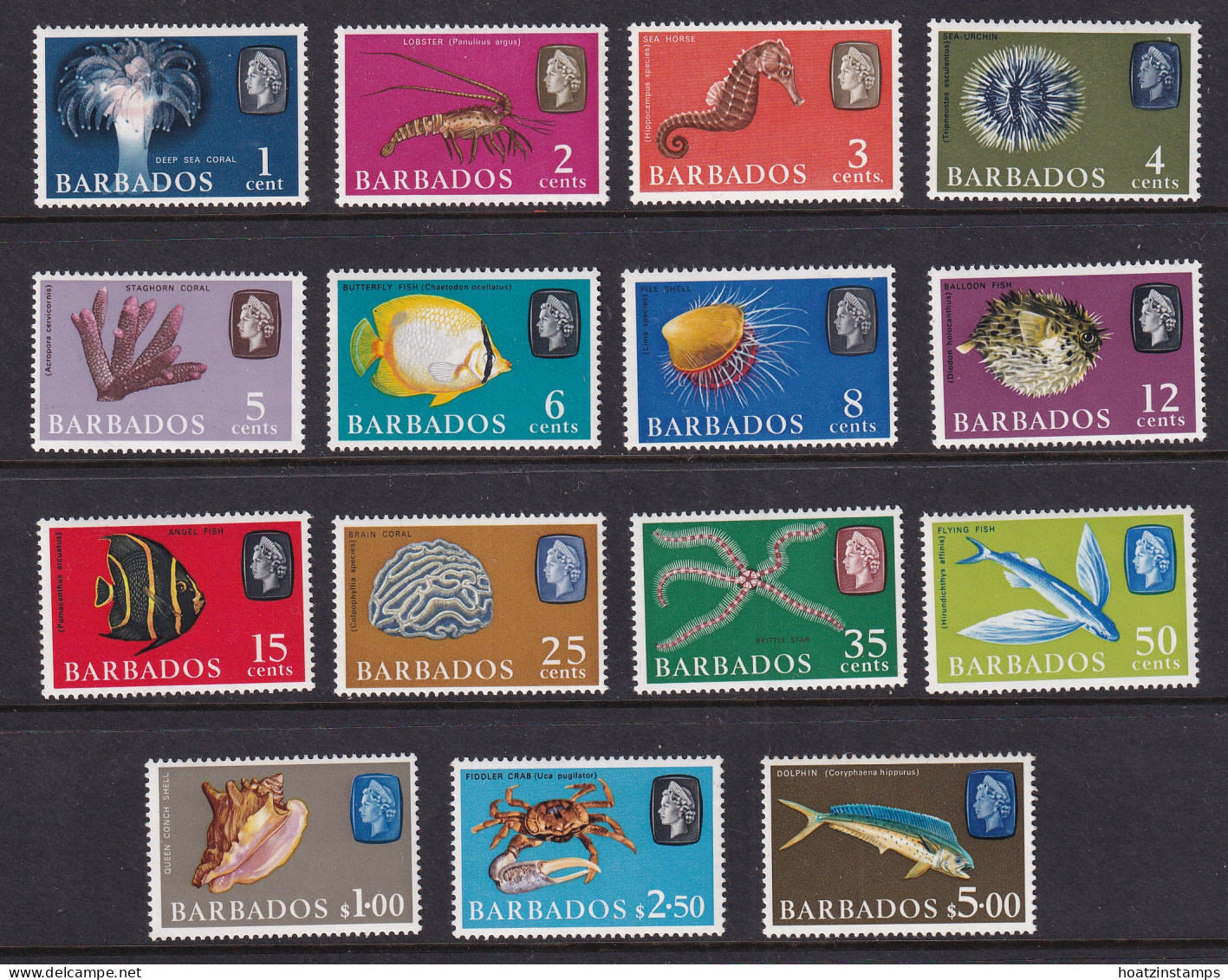 Barbados: 1966/69   Marine Life Set    SG342-355a    [Wmk Sideways]   MNH - Barbados (...-1966)