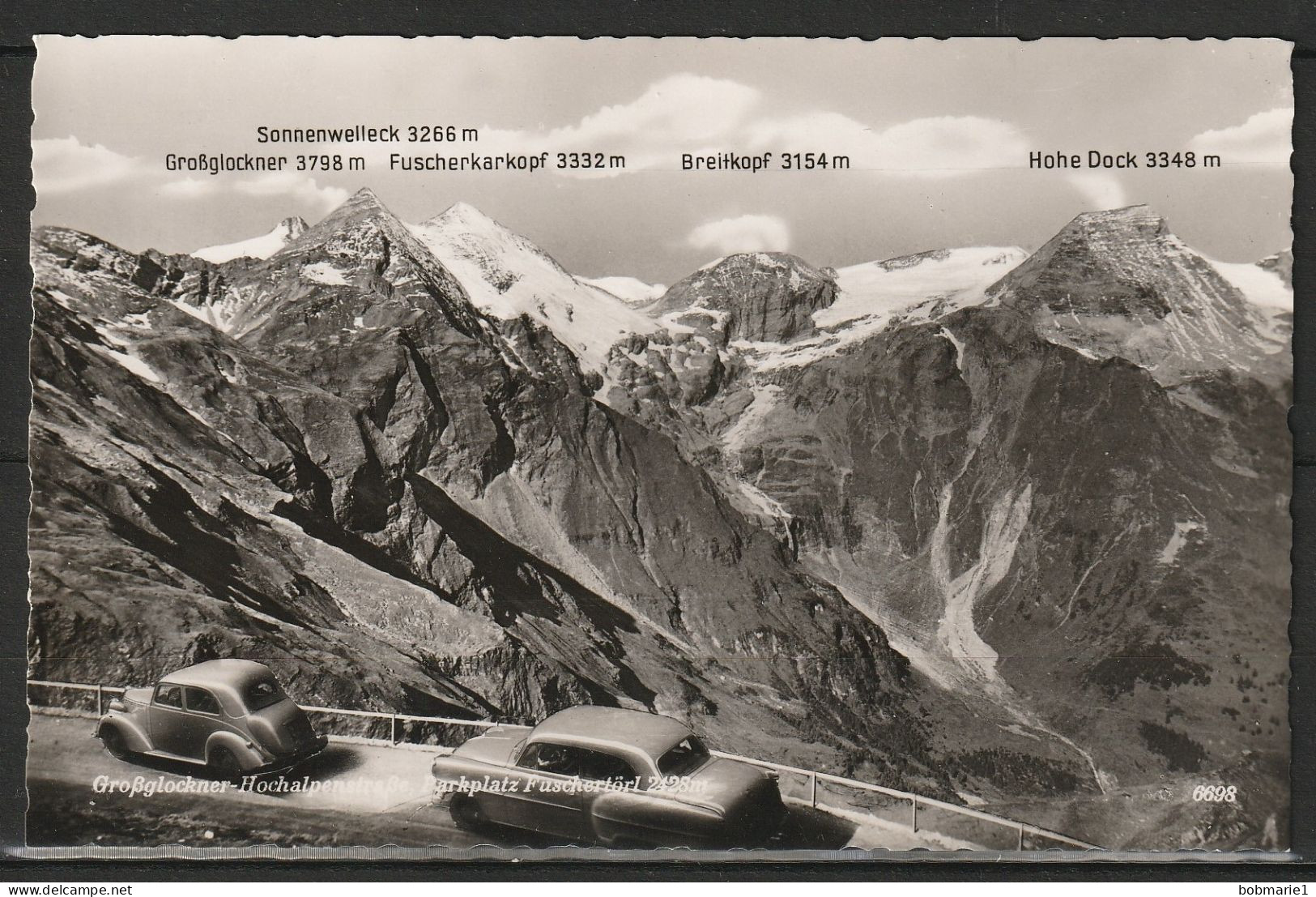 Carte Postale Autriche Grossglockner Hochalpenstrabe Parkplatz Fuschertorl 2428m. Non Circulée, Noir Et Blanc, - Collections & Lots