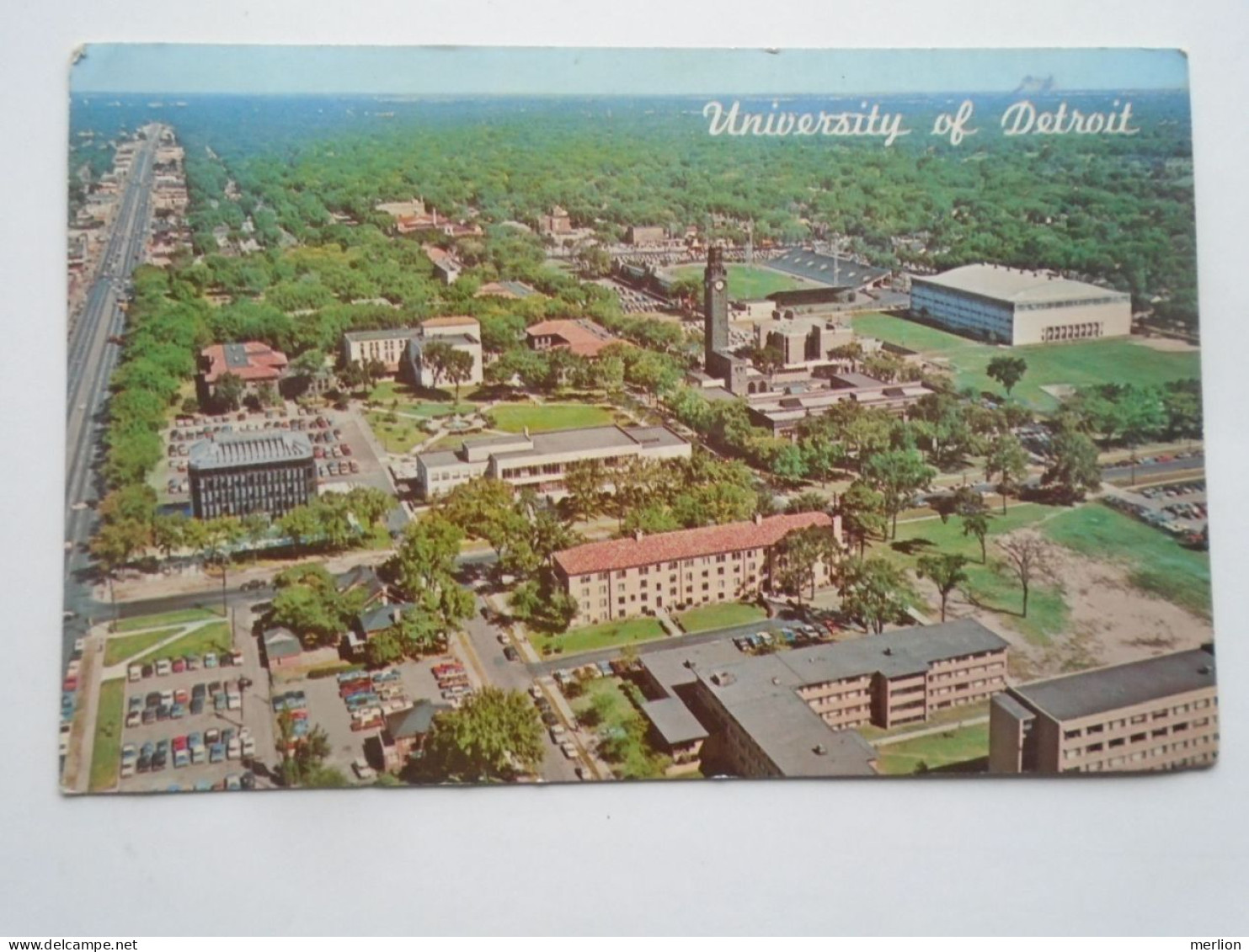 D201180   CPSM AK  - DETROIT - University - Stadium Stade Stadion -  PU  1986 Posted In Hungary - Detroit