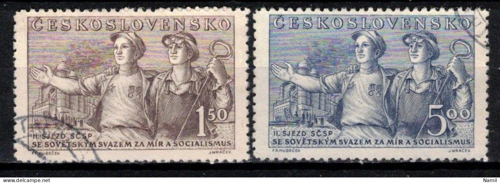 Tchécoslovaquie 1950 Mi 641-2 (Yv 554-5), Obliteré - Used Stamps