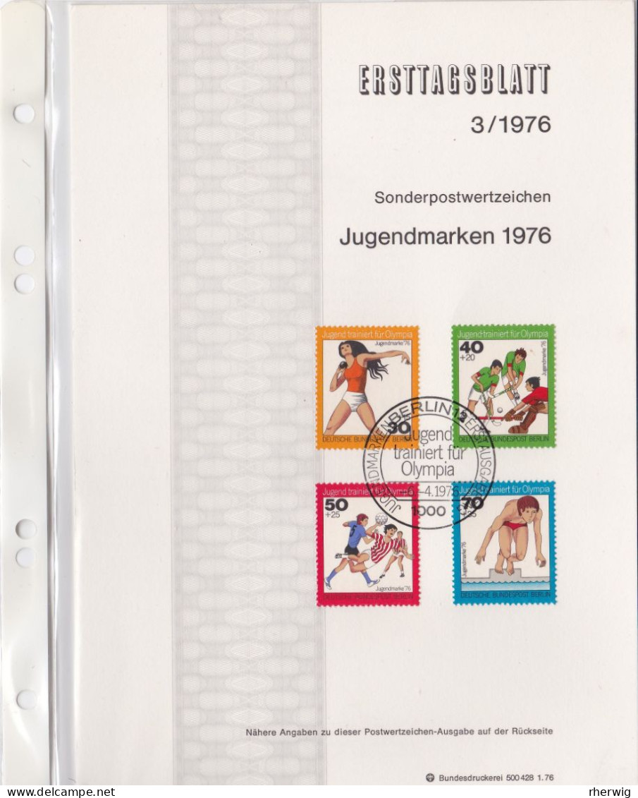 Berlin, 1976, 9 Erttagsblätter, Kompletter Jahrgang - Storia Postale