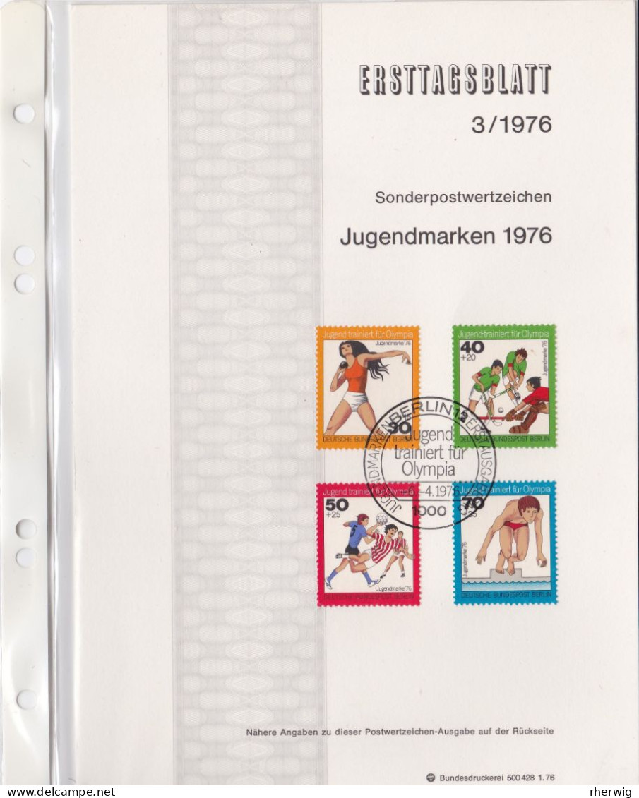 Berlin, 1976, 9 Erttagsblätter, Kompletter Jahrgang - Covers & Documents