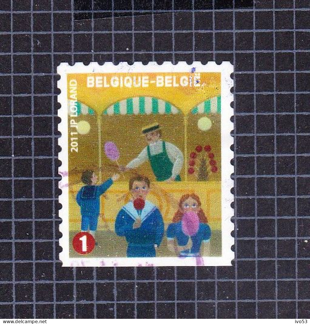 2011 Nr 4121 Gestempeld,zegel Uit Boekje B121.De Foor / La Foire. - Used Stamps