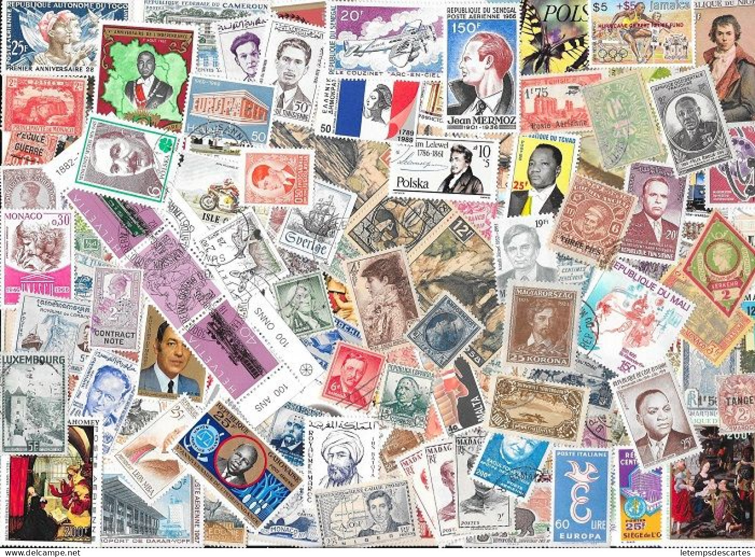 T VRAC - Monde  2500 Timbres Tous Différents - Alla Rinfusa (min 1000 Francobolli)