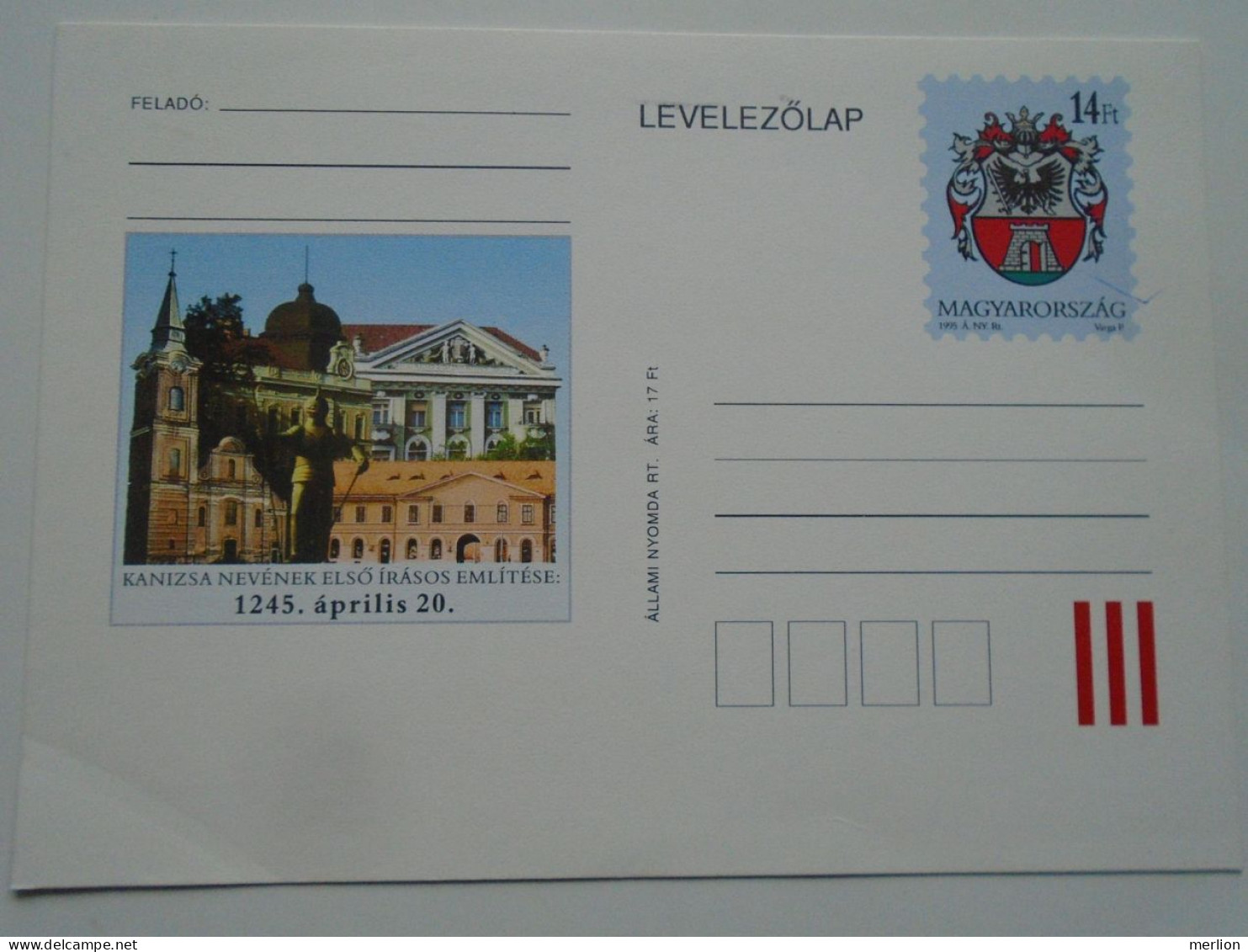 D201186    Hungary Postal Stationery   KANIZSA 1995 - Ganzsachen