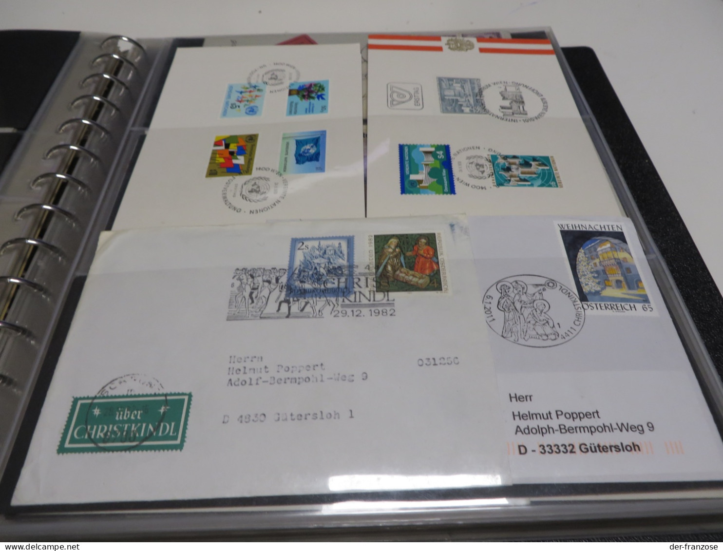 ÖSTERREICH Posten  BELEGE, FDC  und  SONDERSACHEN  im  BINDER