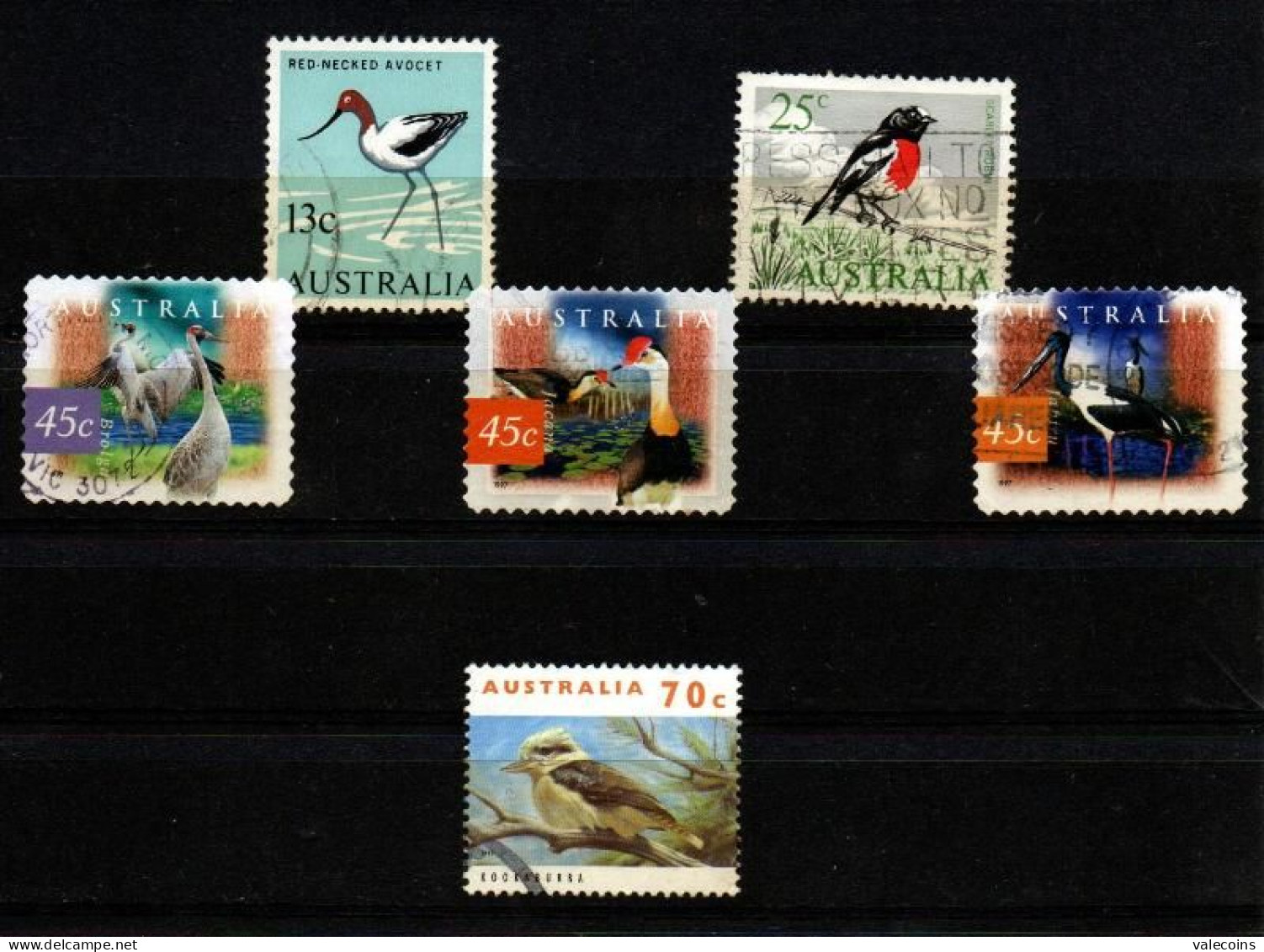 AUSTRALIA - 1966-->1997 - 13-25-45-70 Cent - Uccelli Birds  - 6 Used Stamps        MyRef:HB - Konvolute & Serien