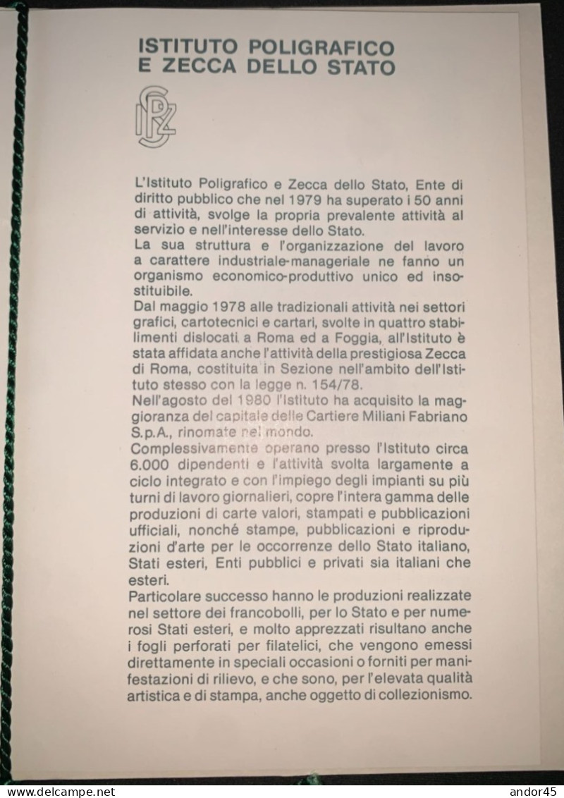 FOLDER "L'ITALIA ALLA WIPA 81" ISTITUTO POLIGRAFICO E ZECCA DELLO STATO AMMINISTRAZIONE POSTE E TELECOMUNICAZIONI CON AL - Folder