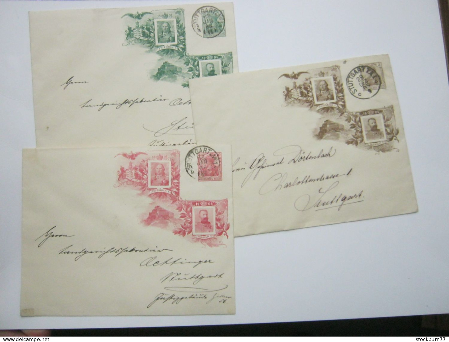 1906 , 3 Privatganzsachen Aus Stuttgart Verschickt - Enveloppes