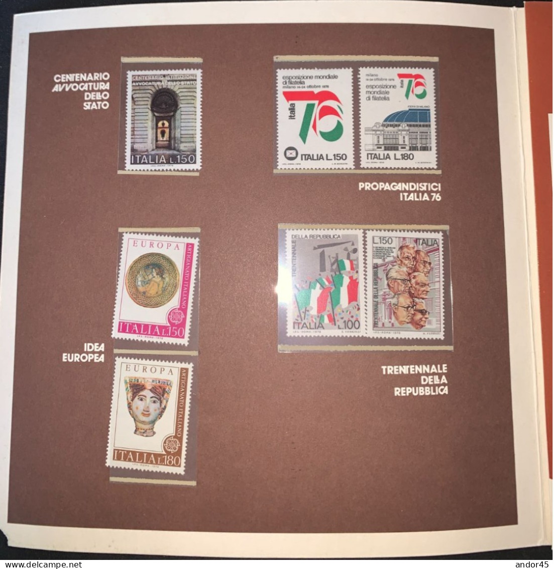 FOLDER "FILATELIA '76 COMMEMORATIVI E CELEBRATIVI" CON ALL'INTERNO VENTI ESEMPLARI NUOVI DI DIVERSE SERIE - Folder