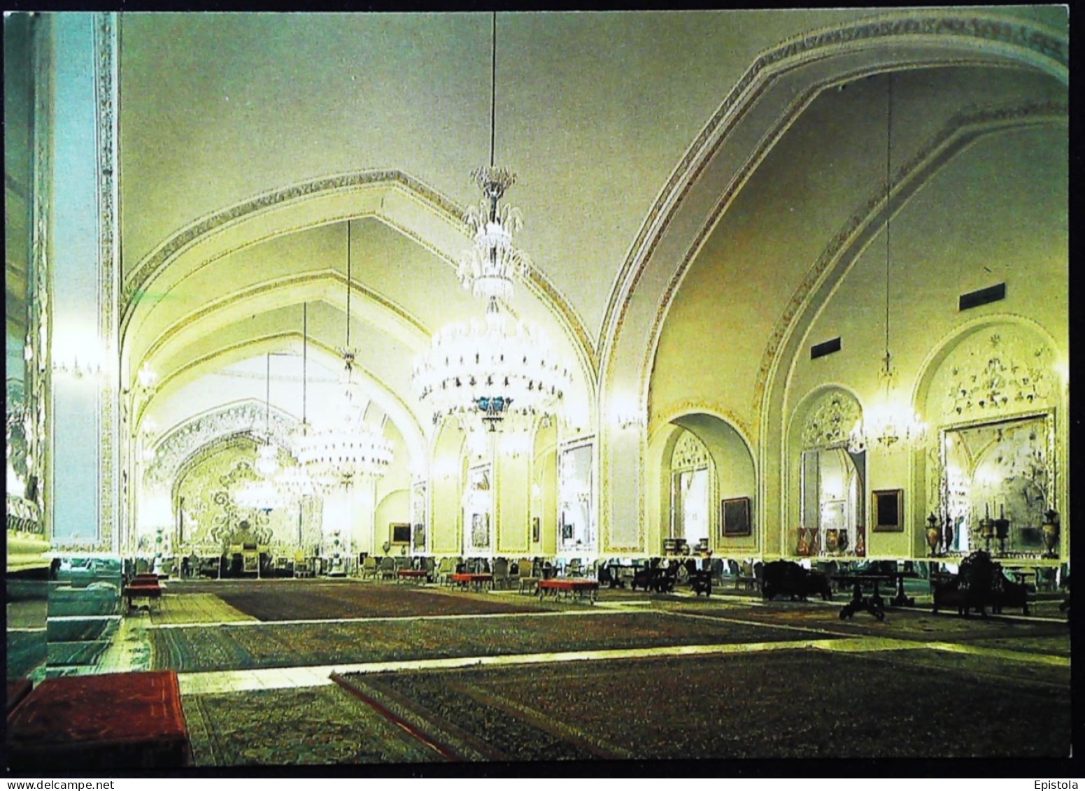 ► IRAN  Gollestan Palace, The Place Of The Coronation Of Shahanshah Aryamehr Tehran Intérieur Tapis    (Cpsm Vers 1970s) - Iran