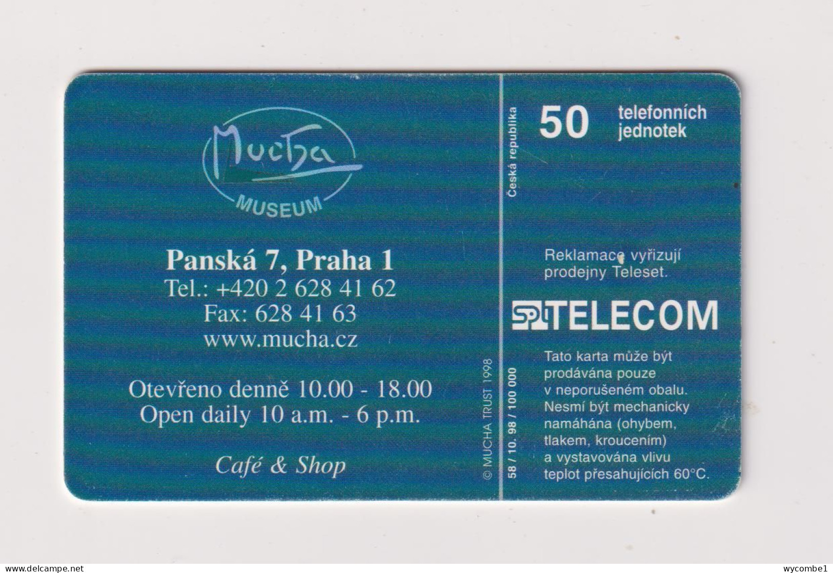 CZECH REPUBLIC - Mucha Museum Chip Phonecard - Repubblica Ceca