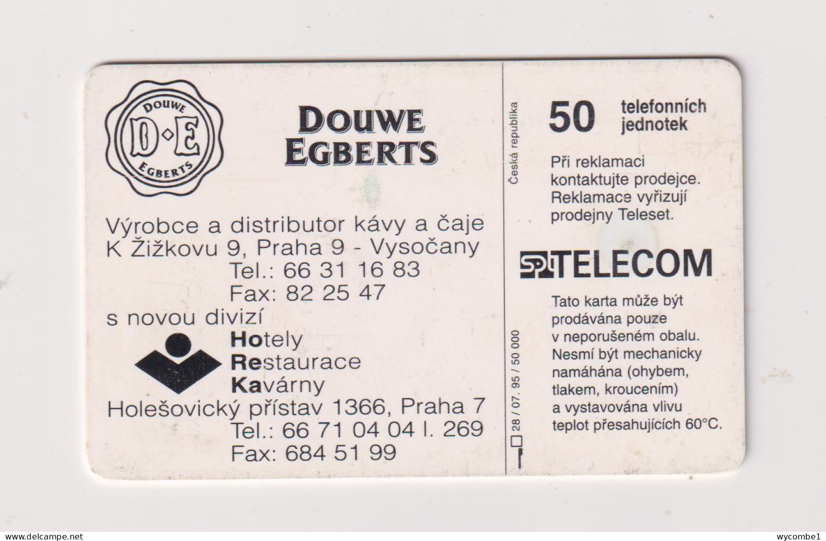 CZECH REPUBLIC - Douwe Egberts Chip Phonecard - Tchéquie